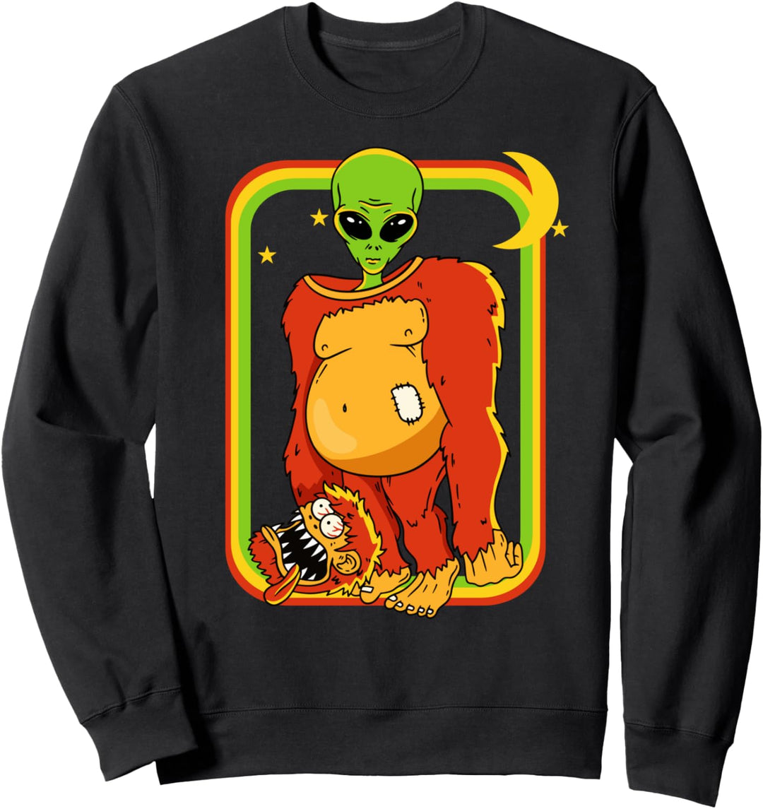 Alien In A Sasquatch Kostüm - Bigfoot Kostüm Yeti Sweatshirt