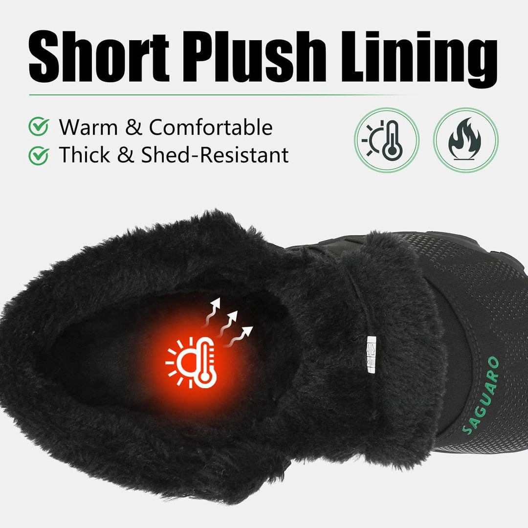SAGUARO Barfussschuhe Gefüttert Herren Winterschuhe Damen Warm Winterstiefel 36 EU Schwarz, 36 EU Sc