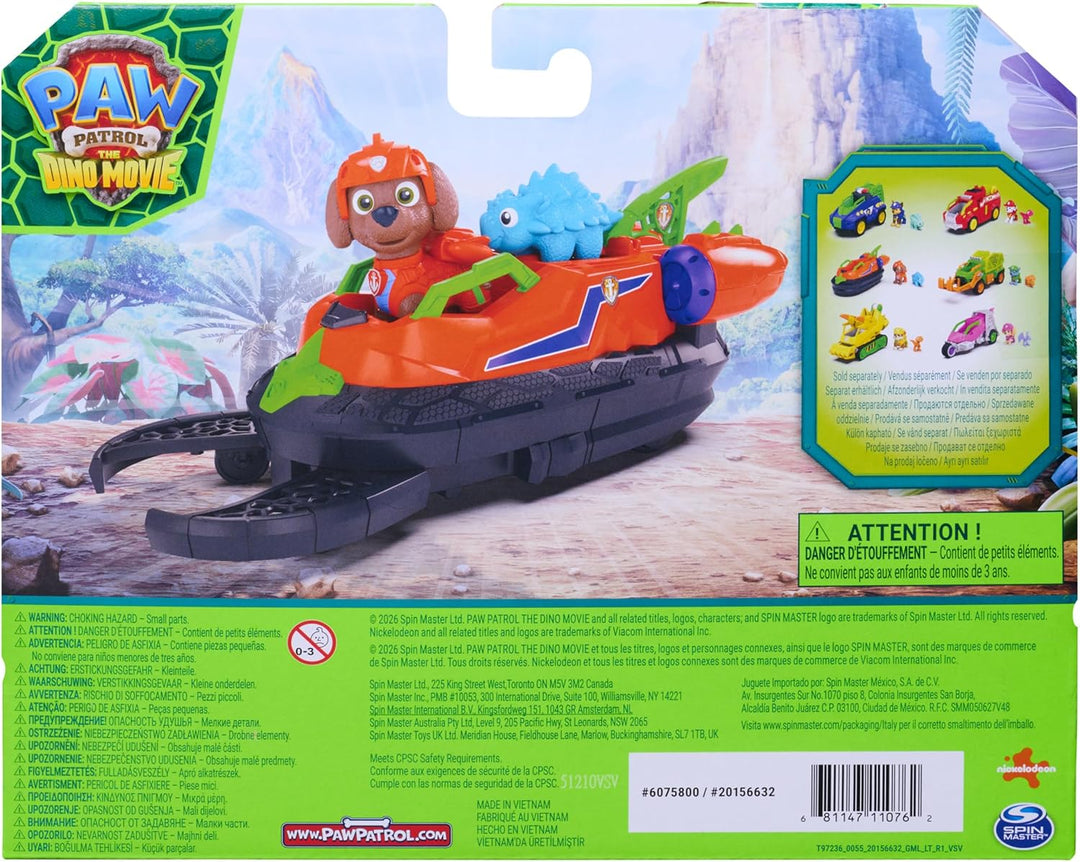 PAW PATROL: Der Dino Film, Zumas Dino-Rettungs-Hovercraft, Luftkissenbot mit Zuma-Figur und Dino-Fre