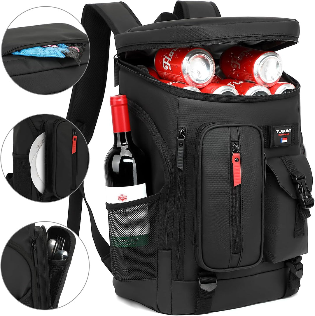 TUGUAN Kühlrucksack 30L Gross Kühltasche Picknickrucksack Isolierte Thermo Rucksack für Camping, Wan