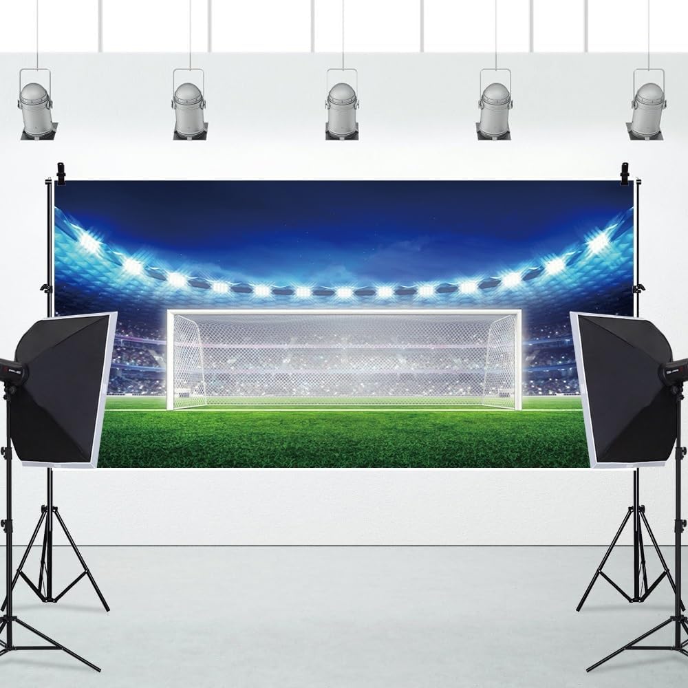 Renaiss 3x1.5m Fussballfelder Fotografie Hintergrund Fussballtor Sportspiel Hintergrund Fussball Fot