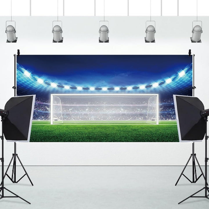 Renaiss 3x1.5m Fussballfelder Fotografie Hintergrund Fussballtor Sportspiel Hintergrund Fussball Fot
