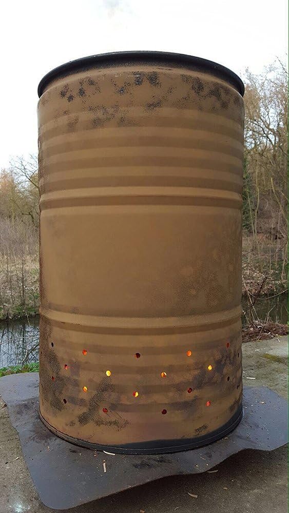 200 Liter Metallfass Metalltonne Tonne Brenntonne Feuertonne Blechfass Ghetto, Rund