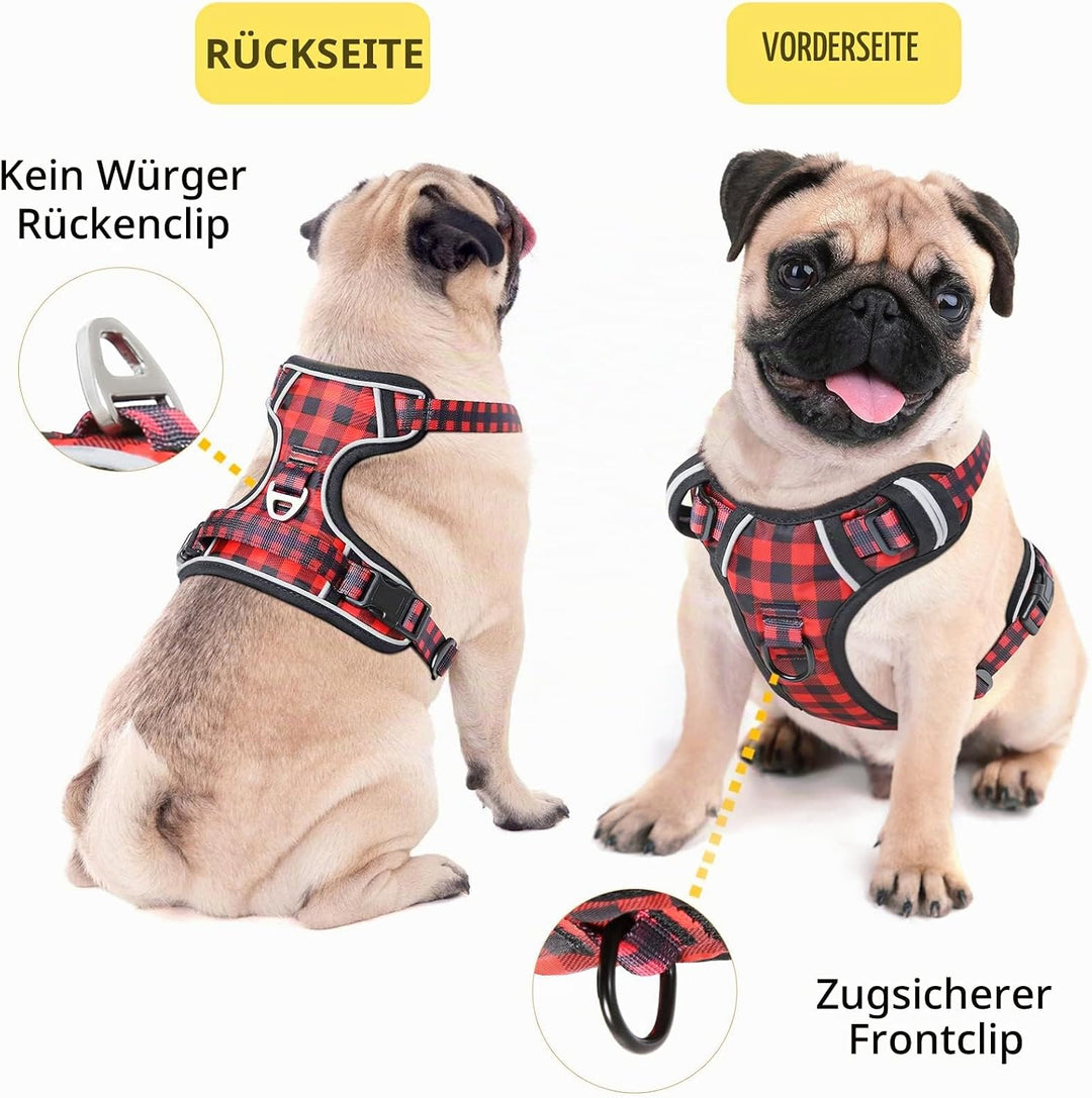 HEELE Hundegeschirr, No-Pull Hundegeschirr, Brustgeschirr für Mittelgrosse Hunde, Weich Atmungsaktiv