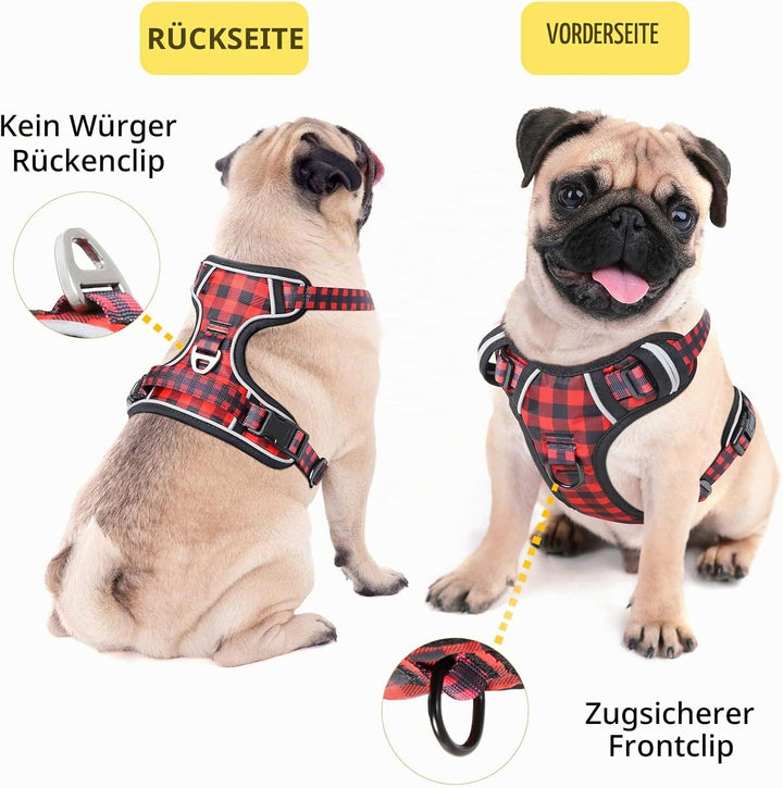 HEELE Hundegeschirr, No-Pull Hundegeschirr, Brustgeschirr für Mittelgrosse Hunde, Weich Atmungsaktiv