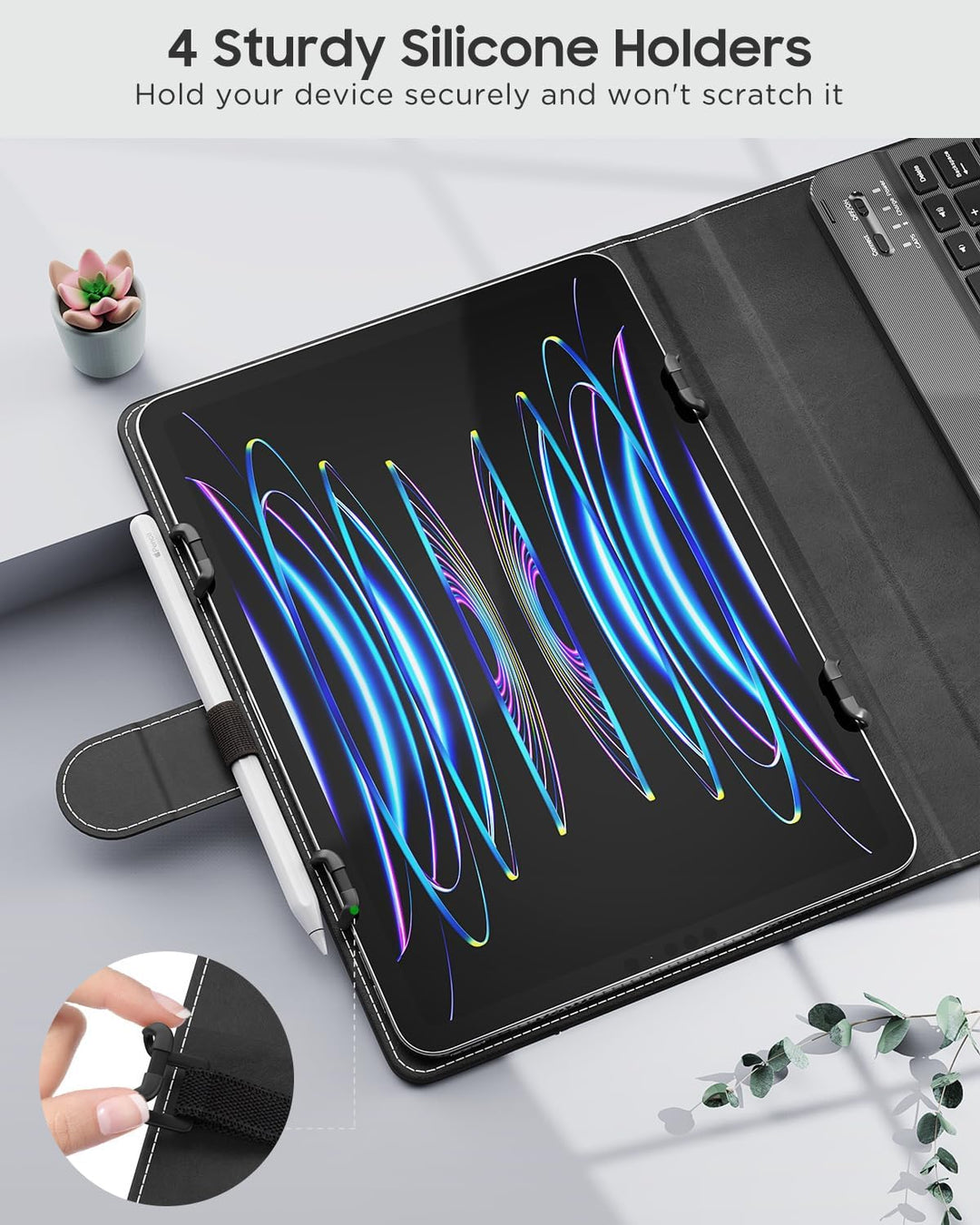 MoKo Universal Tablet Hülle mit Tastatur für 9-11 Tablets, Tablets, mit Abnehmbarer kabelloser Bluet