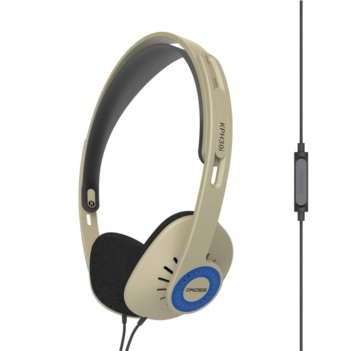 Koss KPH30iRB On-Ear-Kopfhörer, In-Line Mikrofon und Touch-Fernbedienung, D-Profil-Design, verkabelt