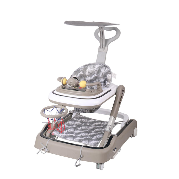Baby Lauflernhilfe, Baby Walker Höhenverstellbar, Überrollsicherer Lauflernwagen mit Leisen 360°-Lau