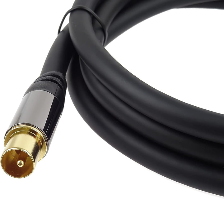 PremiumCord HQ-Verbindungskabel der TV-Antenne, M/F, 75 Ohm (135 dB), 4X geschirmt, Metallverbinder,