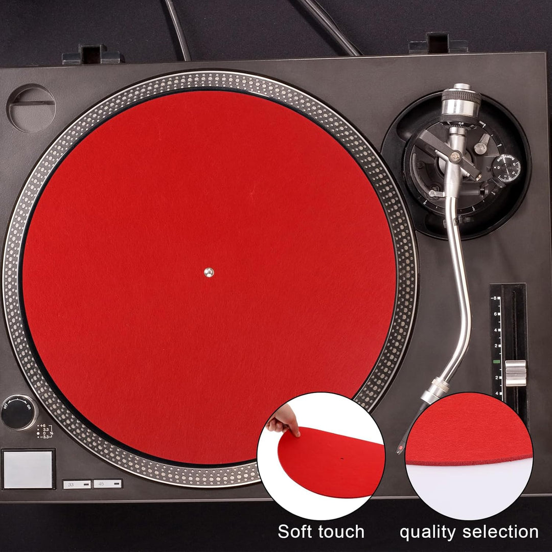 2 Stück Slipmat Plattenspieler, 30cm Plattenmatte aus Filz Rutschfest und Antistatisch Plattenspiele