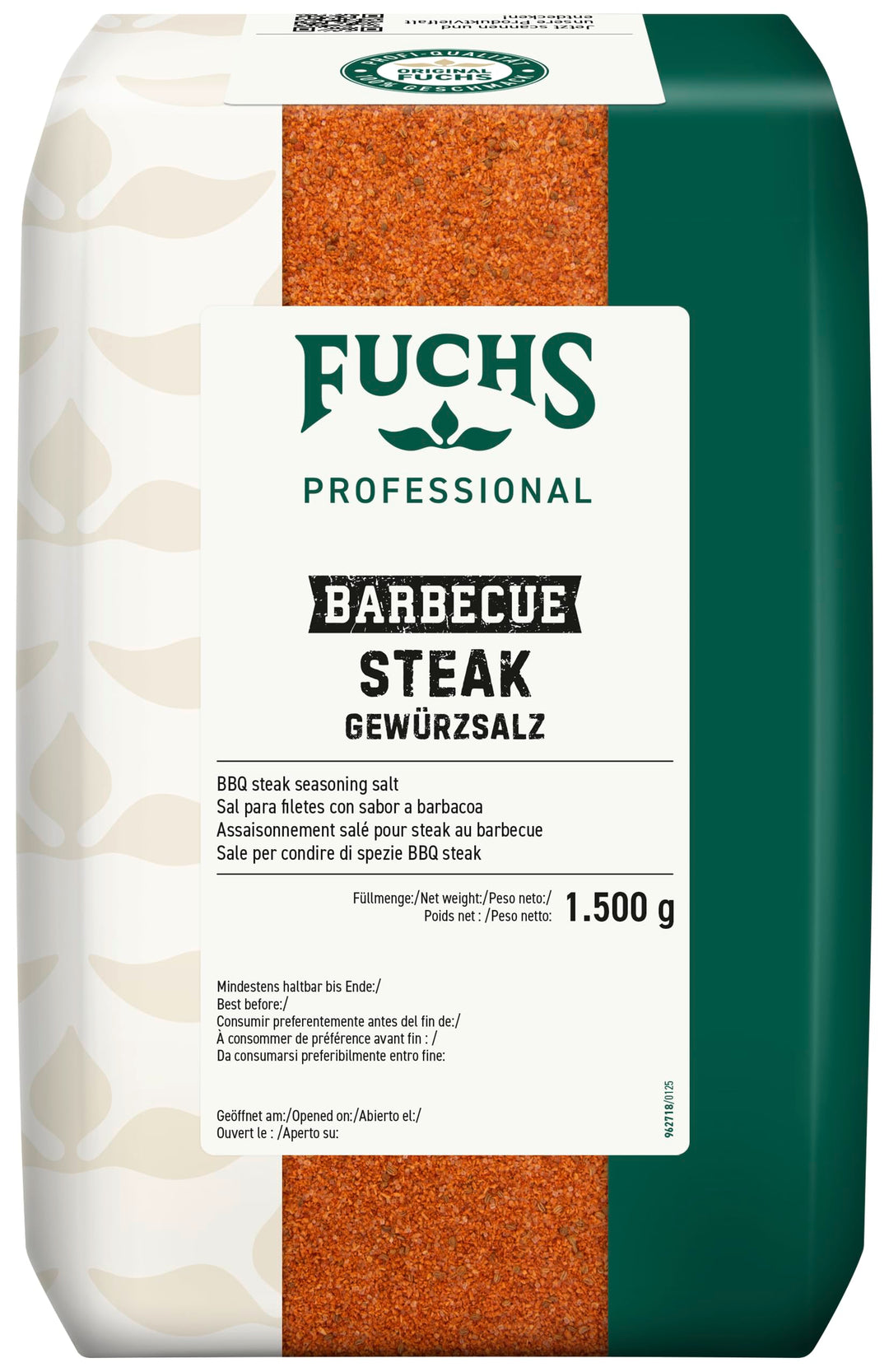 Fuchs Professional - BBQ Steak Gewürzsalz | Zum Würzen von gebratenen oder gegrillten Steaks | Profi