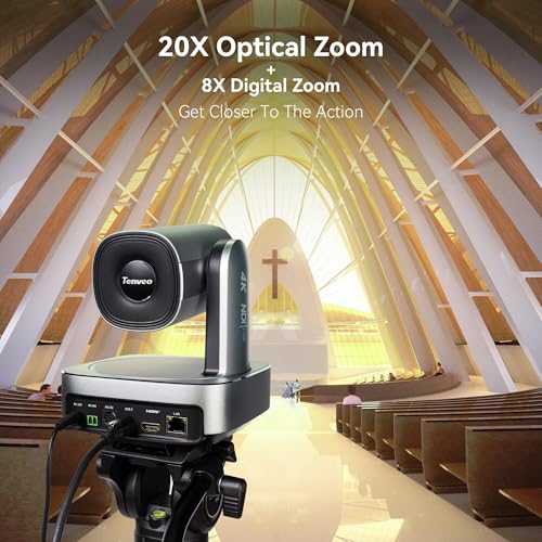 Tenveo 4K NDI PTZ-Kamera, AI Humanoid &amp; Face Auto-Tracking（VL20U4KN） KB200PRO PTZ Controller