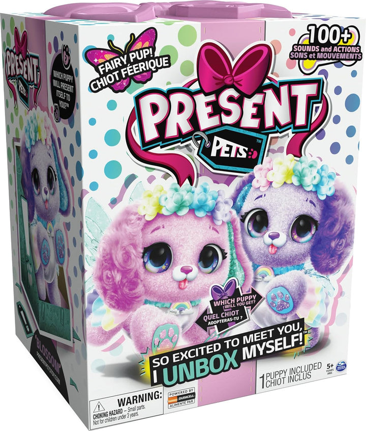 Spinmaster 6061372 GFT PresentPets RainbowFairy BP GML Present Pets Interaktives Plüsch-Spielzeug mi