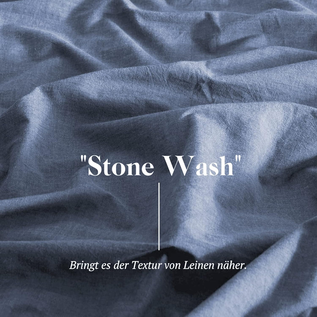 MILDLY Kissenbezug 80x80 Baumwolle Denim Blue, Kissenbezüge 2 Teilig mit Reissverschluss, Ähnliche T