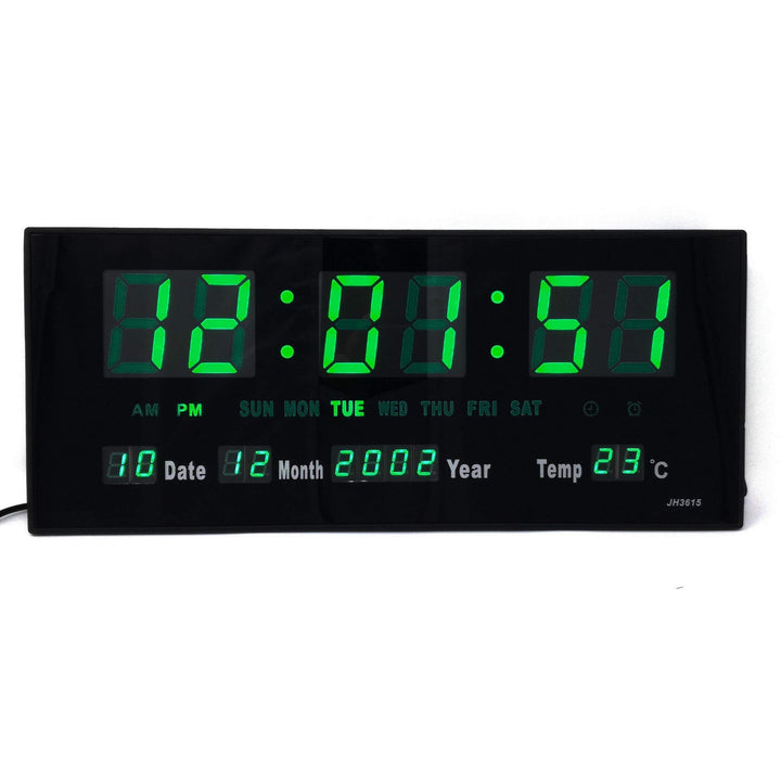 Starlet24 LED Wanduhr mit Timer Wecker Schlummer Kalender Temperatur grosse LED-Anzeige 36x15cm (JH3