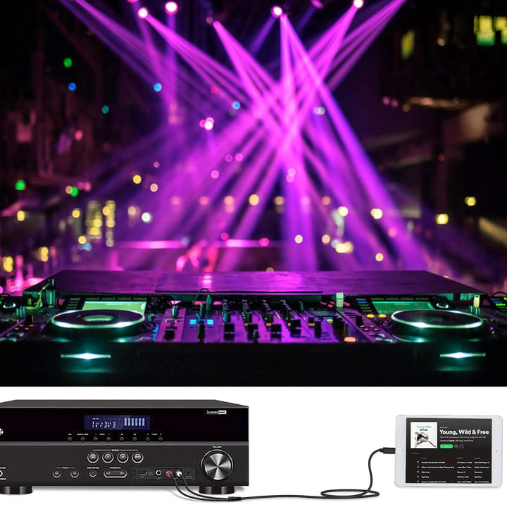 WORLDBOYU Lightning-auf-Cinch-Kabel, Audio-Aux-Adapter, Stereo-Y-Splitter-Adapter für ausgewählte iP