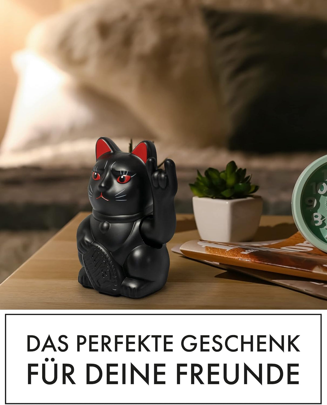 ANGRY CAT - Winkekatze Lucky CAT - rockige, winkende - Rock- japanische Winkkatze rockt - Dekoartike