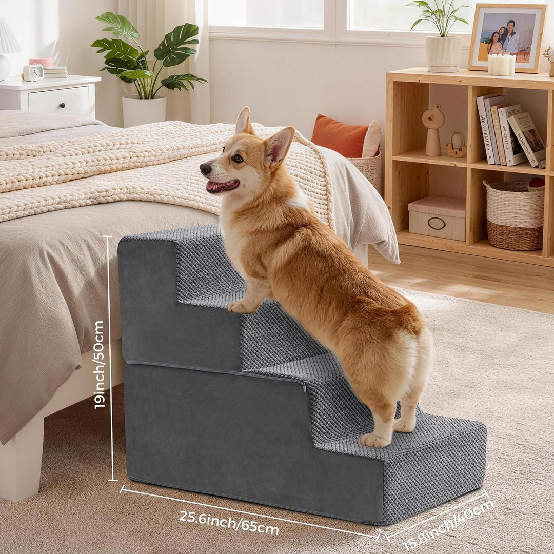 Hundetreppe &amp; Rampe für hohes Bett &amp; Sofa, 33-61 cm abnehmbare Haustiertreppe für kleine &amp; mittlere