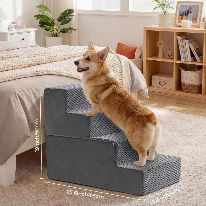 Hundetreppe &amp; Rampe für hohes Bett &amp; Sofa, 33-61 cm abnehmbare Haustiertreppe für kleine &amp; mittlere