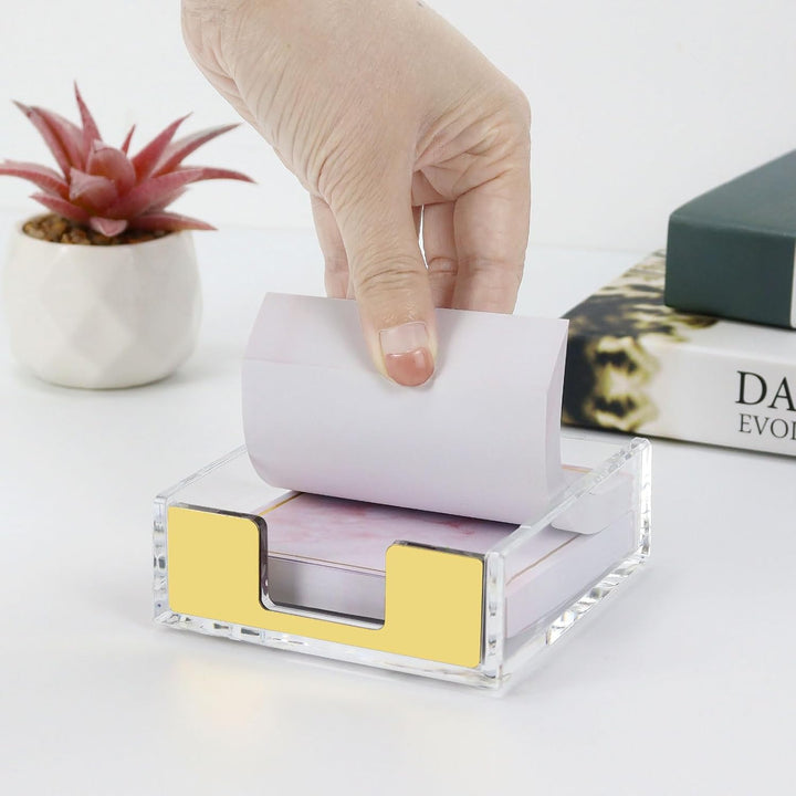 MultiBey Haftnotizen, Notizblock-Halter, Spender, Roségold, mit transparentem Schreibtischzubehör, O