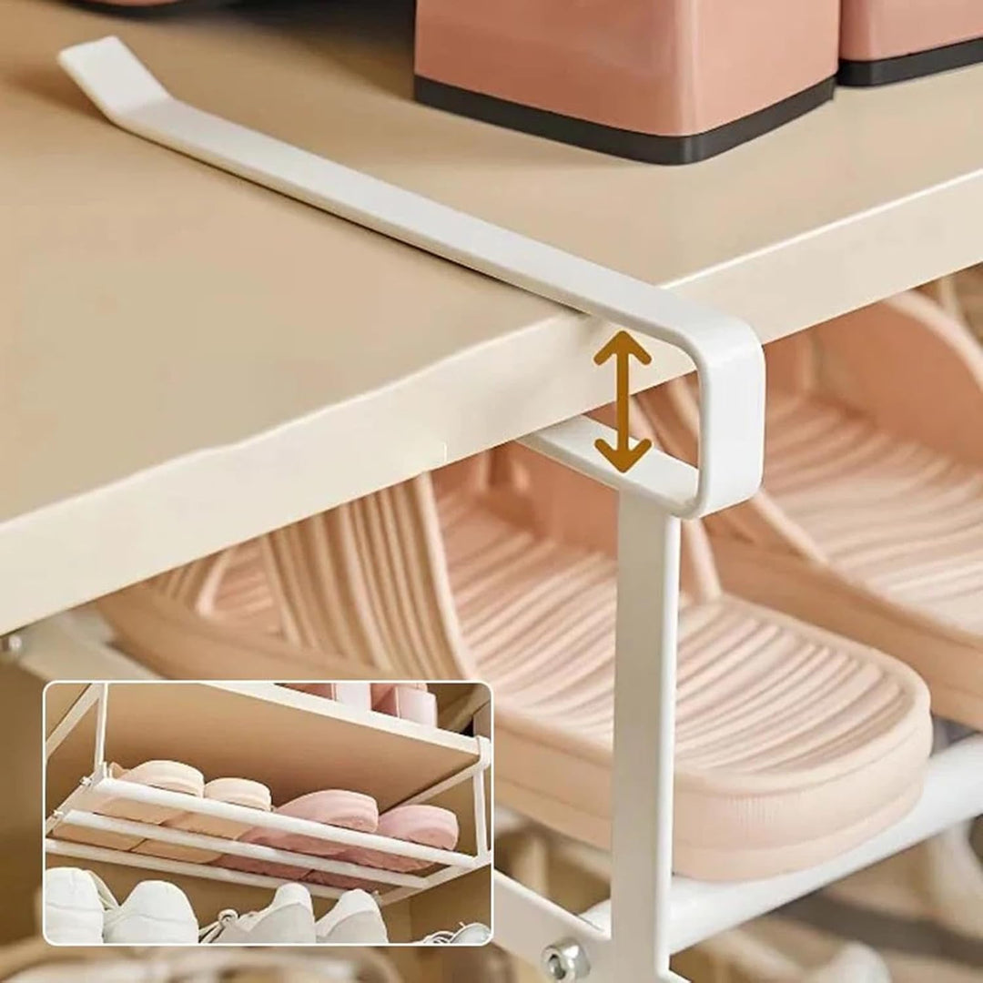 Schuh-Organizer | Einziehbares Schuhregal | mehrlagige Trennwand Schuhhalter, platzsparende Schublad