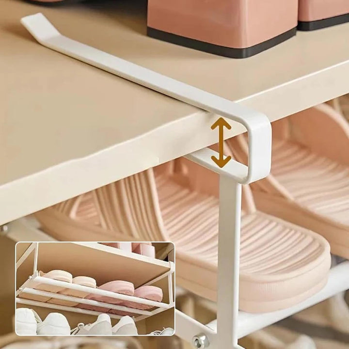 Schuh-Organizer | Einziehbares Schuhregal | mehrlagige Trennwand Schuhhalter, platzsparende Schublad