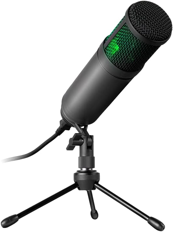 Professionelles Kaliope-Mikrofon für Gaming und Podcast. Schwarz, Schwarz