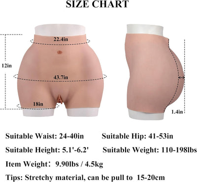 EQAIWUJIE Silikon Panty Big Butt Lifter Hip Enhancer Crossdressing Unterwäsche für Dragqueen Crossdr