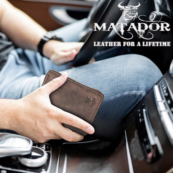 MATADOR Männer Geldbörse Leder #EDINBURGH mit edler Geschenk Box, Elegantes Leder Portemonnaie Herre