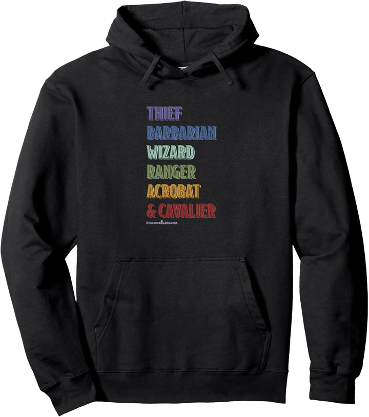 Dungeons &amp; Dragons Class Rainbow Text Stack Pullover Hoodie