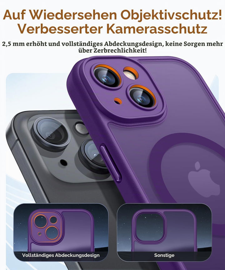 CANSHN 2024 Neu für iPhone 14 Hülle mit Kameraschutz für Magsafe (TOP Militärschutz &amp; Magnetkraft) E