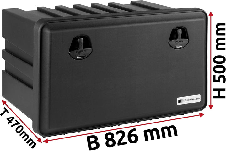 LKW Staukasten aus Kunststoff 826x500x470mm 127 ltr, Werkzeugkasten, Staubox, 127l Unterbaubox für N