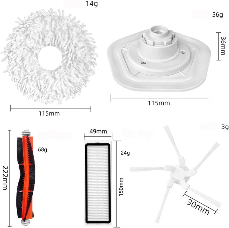 HUAYUWA Staubsaugerzubehör Set Ersatz passend für Dreame Bot W10/W10 Pro Roboter Staubsauger Ersatzt