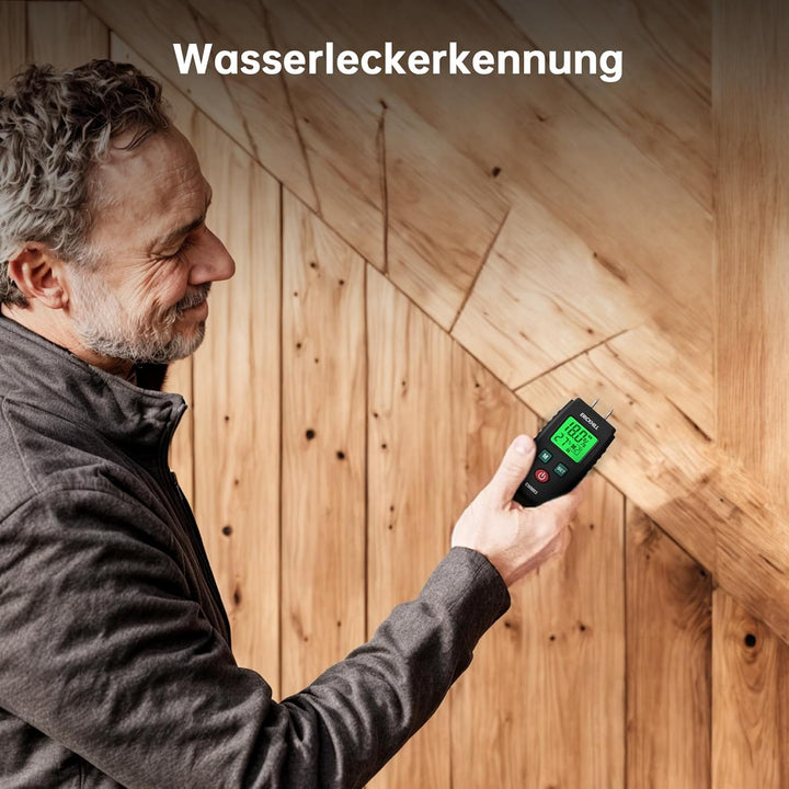 Feuchtigkeitsmessgerät, ERICKHILL EWM03 Pin-Typ Holzfeuchtemessgerät mit 5 Modi, LCD-Display mit grü
