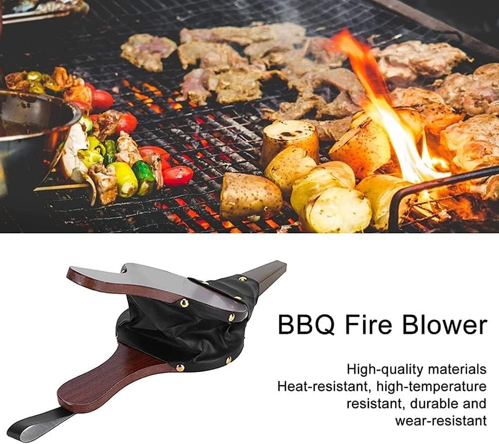 Blasebalg, Goldfarbene Ziernägel, Handblasebalg Luftgebläse Aus Holz, Kunststoffbalg, Kamin & Grill