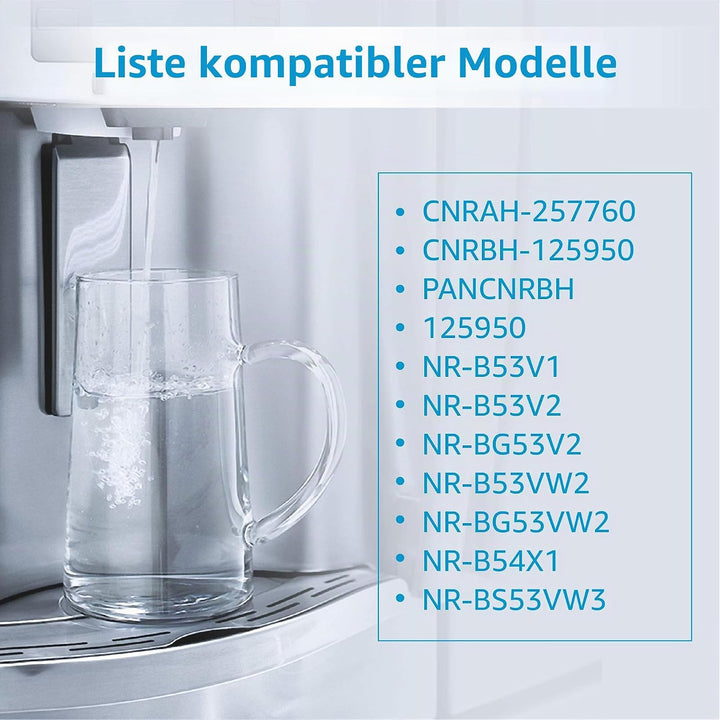 3 x AQUACREST 257760 Kühlschrank Wasserfilter, Kompatibel mit CNRAH-257760 125950 NR-B53V1 NR-B53V1-