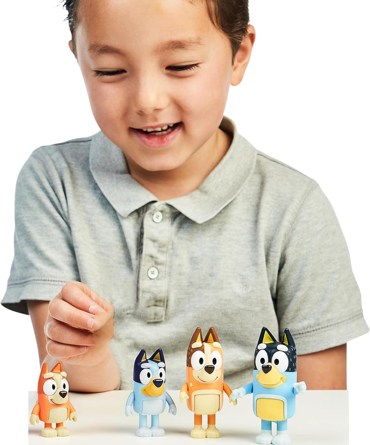 BlueY 4er-Figuren-Set Familie, Bingo, Bandit und Chilli; 6,3-7,6 cm grosse Figuren mit beweglichen G