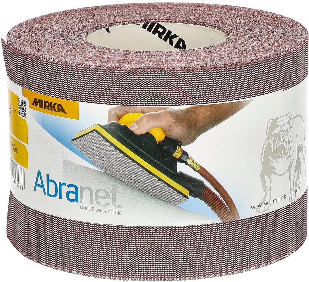 Mirka Abranet Netz-Schleifrolle 115 mm x 25 m Klett / Korn P320 / 1 Rolle / zum Schleifen von Holz,