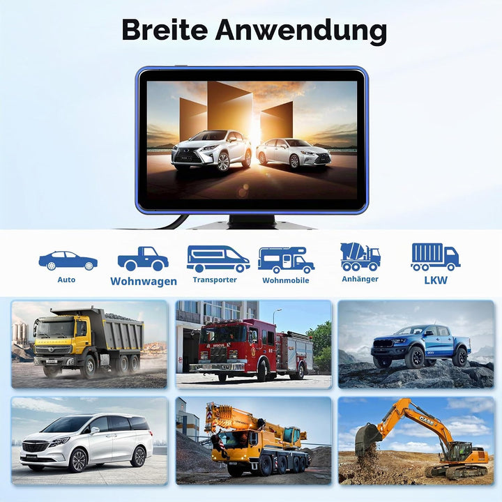 Digitale Wired Rückfahrkamera 5 Kamera kit mit 10.1 Zoll IPS Monitor mit 5M+15M Kabel, Rückfahrkamer