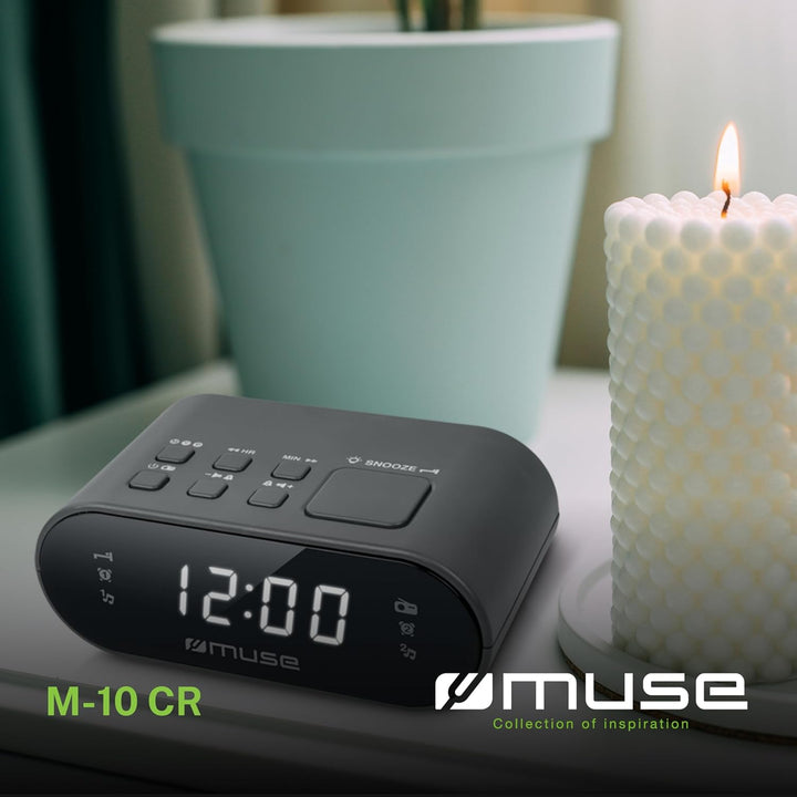 M-10 CR Radiowecker mit LED-Display, Zwei Weckzeiten | dimmbar | Hingucker, Kinder | FM Tuner, Lass