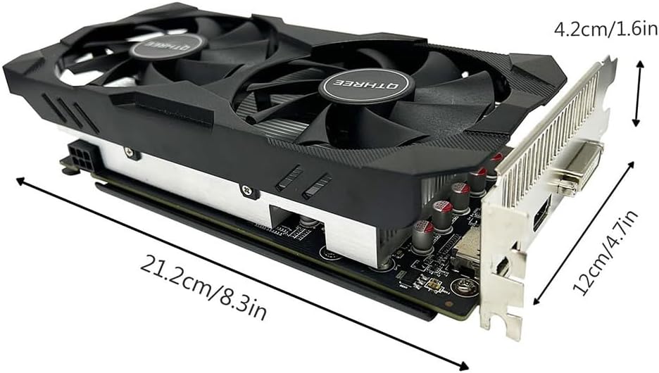 QTHREE Radeon RX 560xt 8GB GDDR5 128-bit Grafikkarte, HDMI, DVI-D, DisplayPort, Grafikkarten PC für