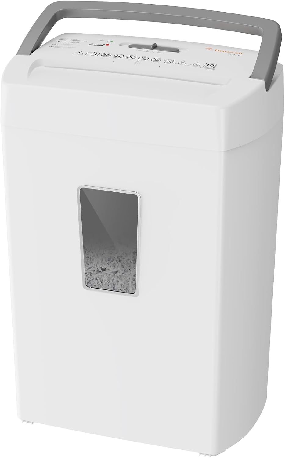 Bonsaii 10-Blatt Aktenvernichter P4, Mikroschnitt schredder für 21L Behälter, Anti-Blockier-System &