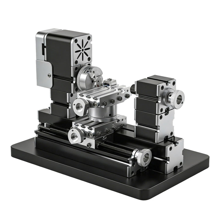 ZHRUI Hochleistungs-Mini-Drehmaschine, 60 W, aus Metall, Heimwerker, 4-Achsen, Drehmaschinen, Werkze