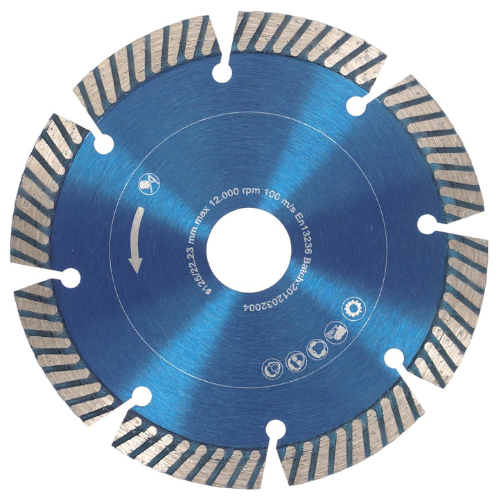 PRODIAMANT Fastcut Highspeed Diamant-Trennscheibe 125 mm x 22,23 mm für sehr harte Baustoffe wie Kal