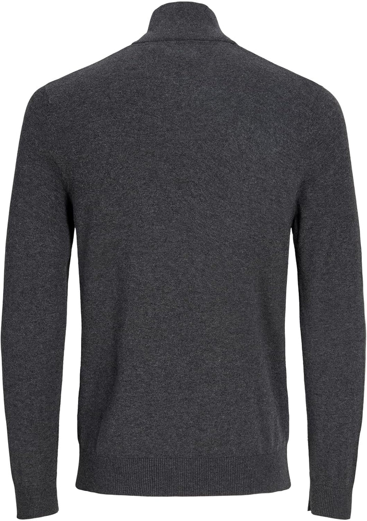 JACK & JONES Male Strickjacke mit Viertelreissverschluss Einfarbig Strickjacke mit Viertelreissversc