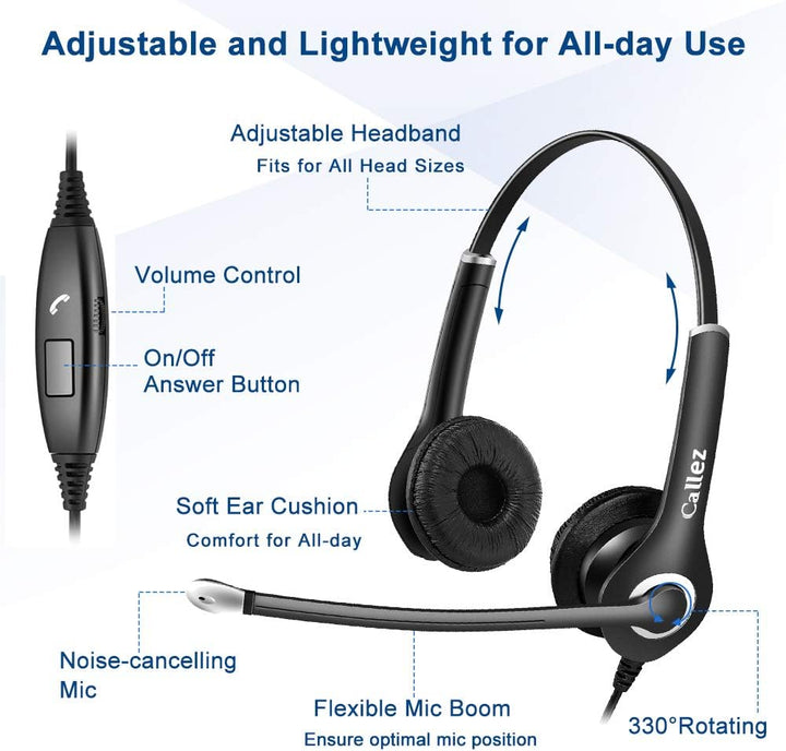 PC Headset Handy für Smartphone Computer Laptop, 3,5mm Klinke USB-C Kopfhörer Handy mit Mikrofon für