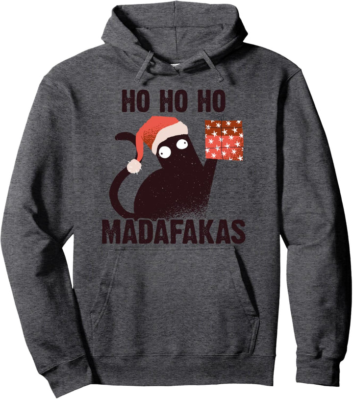 Ho Ho Ho Madafakas Lustige Katze Weihnachten I Kostüm Katzen Pullover Hoodie