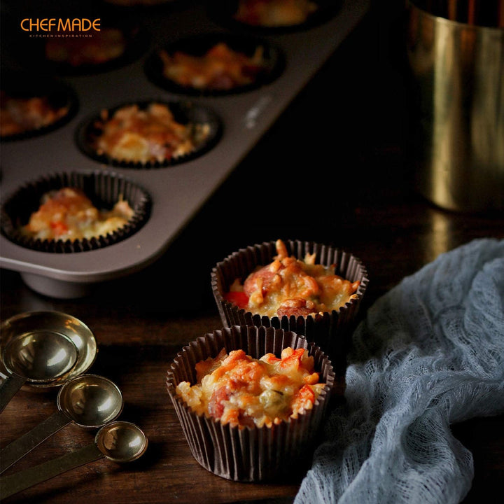CHEFMADE Muffin Kuchen Pan, 12-hohlraum Nicht-Stick Cupcake Pan Backformen für Ofen Backen (Champagn