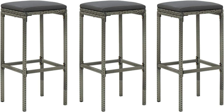 Susany Gartenbar Set 4-TLG. mit Kissen Theke Bar Tresen Gartentheke Bartisch Stehtisch Barhocker Bar