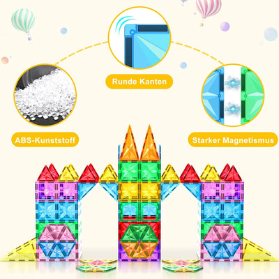 Lovchil Magnetische Bausteine, Magnetische Fliesen, Magnetbausteine, Magnet Spielzeug Vorschule Lern